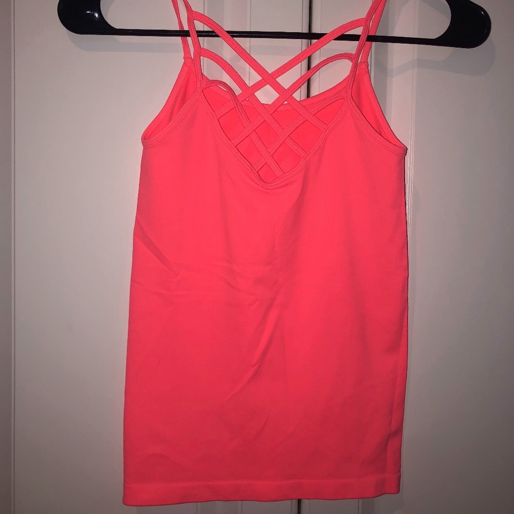 Suzette Collection Reversible Neon Orange Spider Caged Tank